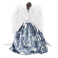 North Pole Trading Co. 12in Blue Silver Christmas Angels Figurine