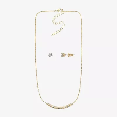 Sparkle Allure Womens Cubic Zirconia 14K Gold Over Brass 2-pc. Jewelry Set