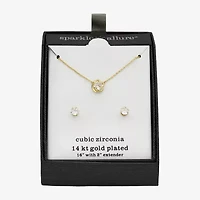 Sparkle Allure Womens Cubic Zirconia 14K Gold Over Brass 2-pc. Jewelry Set