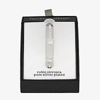 Sparkle Allure Womens Cubic Zirconia Pure Silver Over Brass Cuff Bracelet