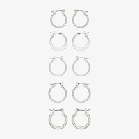Mixit Womens Stainless Steel Hypoallergenic 5 Pair Earring Set