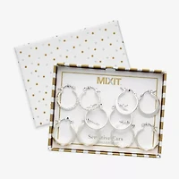 Mixit Womens Stainless Steel Hypoallergenic 5 Pair Earring Set