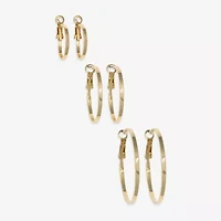 Mixit Womens Stainless Steel 3 Pair Earring Set