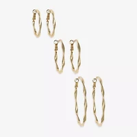 Mixit Womens Stainless Steel 3 Pair Earring Set