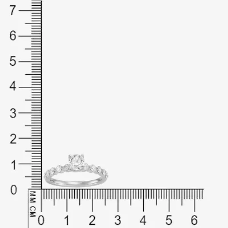 Limited Quantities! Womens 1 1/4 CT. T.W. Natural White Diamond Platinum Side Stone Engagement Ring