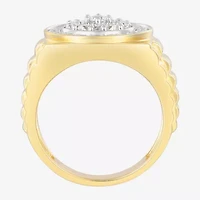 Mens 1 3/4 CT. T.W. Natural White Diamond 14K Gold Over Silver Fashion Ring