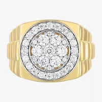 Mens 1 3/4 CT. T.W. Natural White Diamond 14K Gold Over Silver Fashion Ring