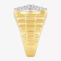 Mens 1 3/4 CT. T.W. Natural White Diamond 14K Gold Over Silver Fashion Ring