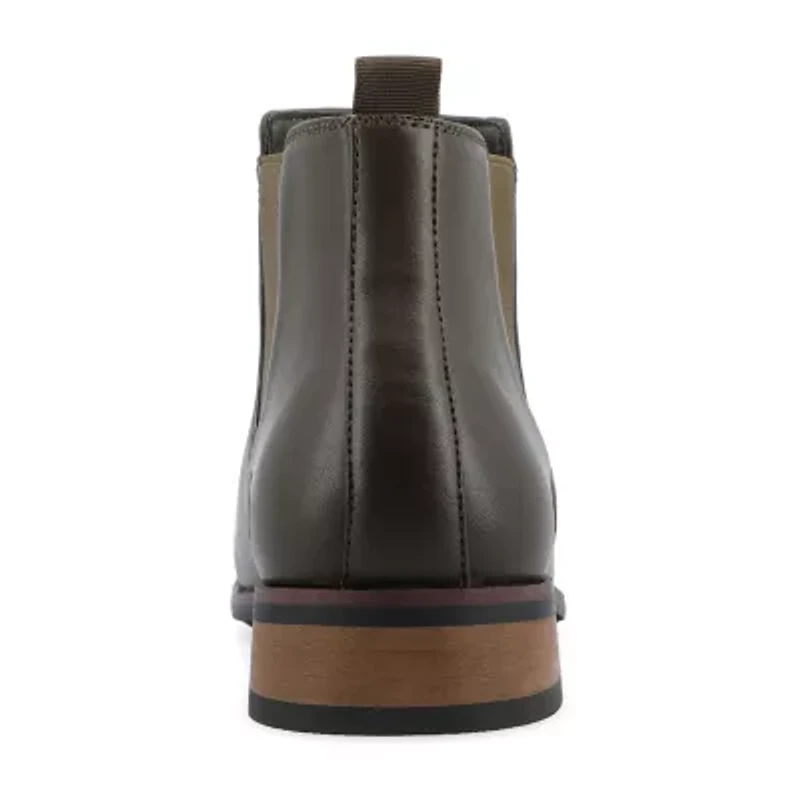 Vance Co Mens Landon Stacked Heel Chelsea Boots