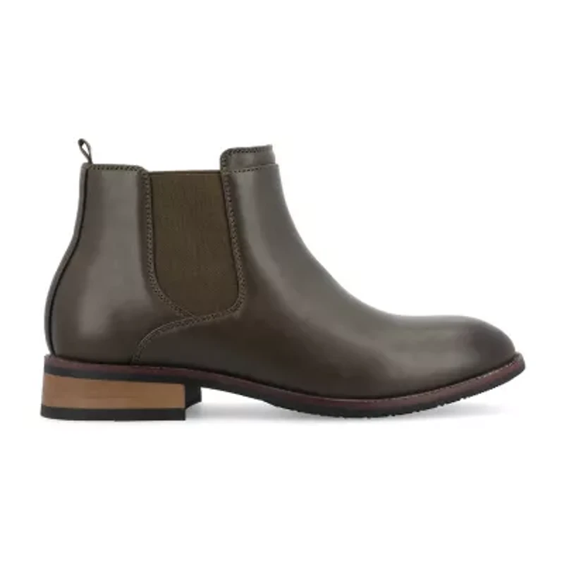 Vance Co Mens Landon Stacked Heel Chelsea Boots