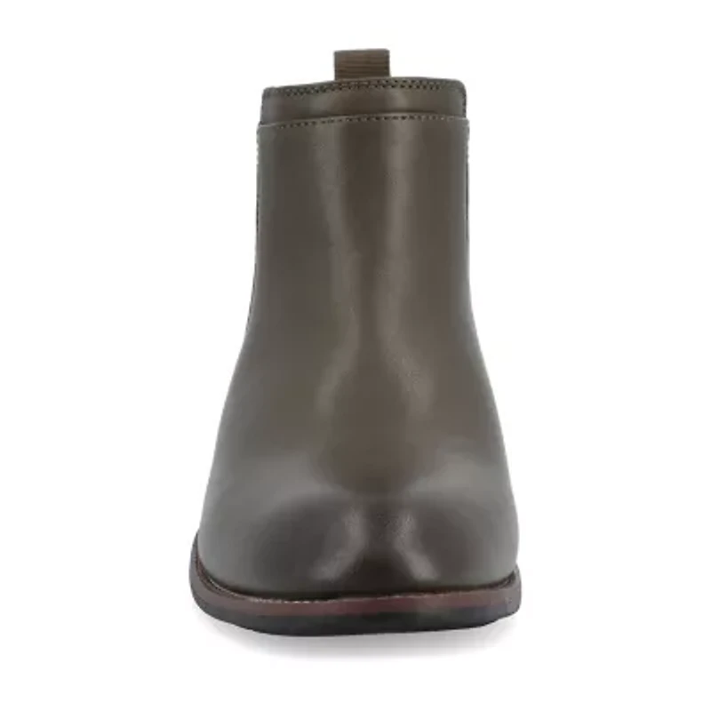 Vance Co Mens Landon Stacked Heel Chelsea Boots