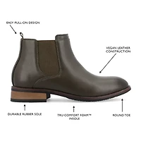 Vance Co Mens Landon Stacked Heel Chelsea Boots