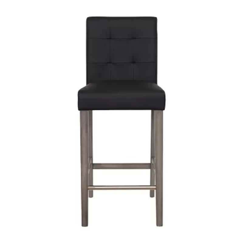 Corliving Leila Upholstered Tufted Bar Stool
