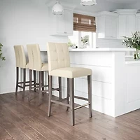 Corliving Leila Upholstered Tufted Bar Stool