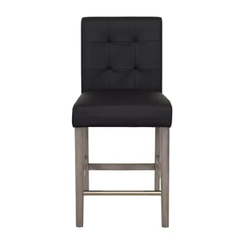 Corliving Leila Counter Height Upholstered Tufted Bar Stool