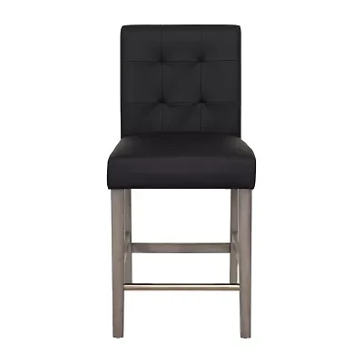 Corliving Leila Counter Height Upholstered Tufted Bar Stool