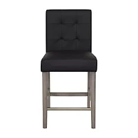 Corliving Leila Counter Height Upholstered Tufted Bar Stool