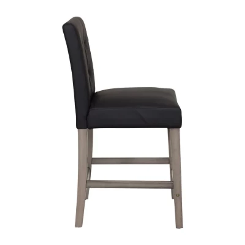Corliving Leila Counter Height Upholstered Tufted Bar Stool