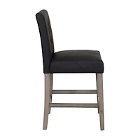 Corliving Leila Counter Height Upholstered Tufted Bar Stool
