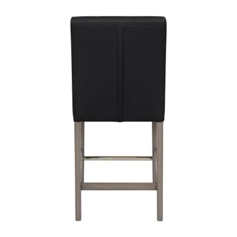 Corliving Leila Counter Height Upholstered Tufted Bar Stool