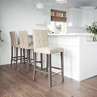 Corliving Leila Upholstered Tufted Bar Stool