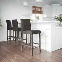 Corliving Leila Upholstered Tufted Bar Stool