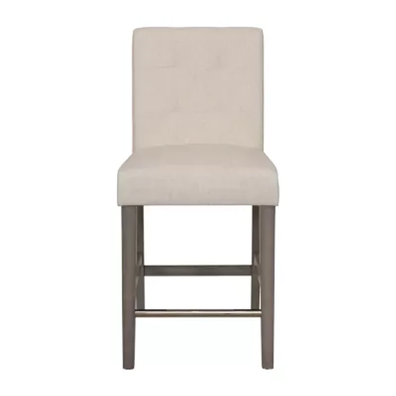 Corliving Leila Counter Height Upholstered Tufted Bar Stool