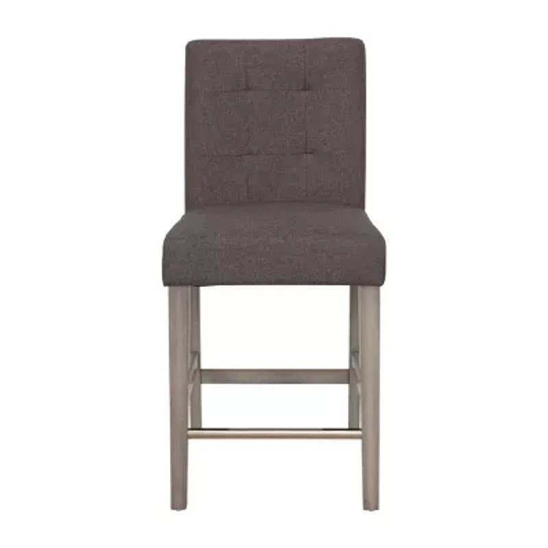 Corliving Leila Counter Height Upholstered Tufted Bar Stool