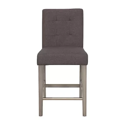 Corliving Leila Counter Height Upholstered Tufted Bar Stool