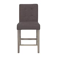 Corliving Leila Counter Height Upholstered Tufted Bar Stool