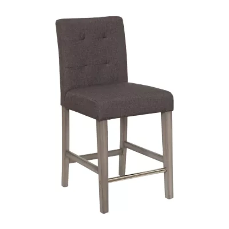 Corliving Leila Counter Height Upholstered Tufted Bar Stool