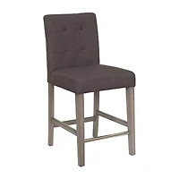 Corliving Leila Counter Height Upholstered Tufted Bar Stool
