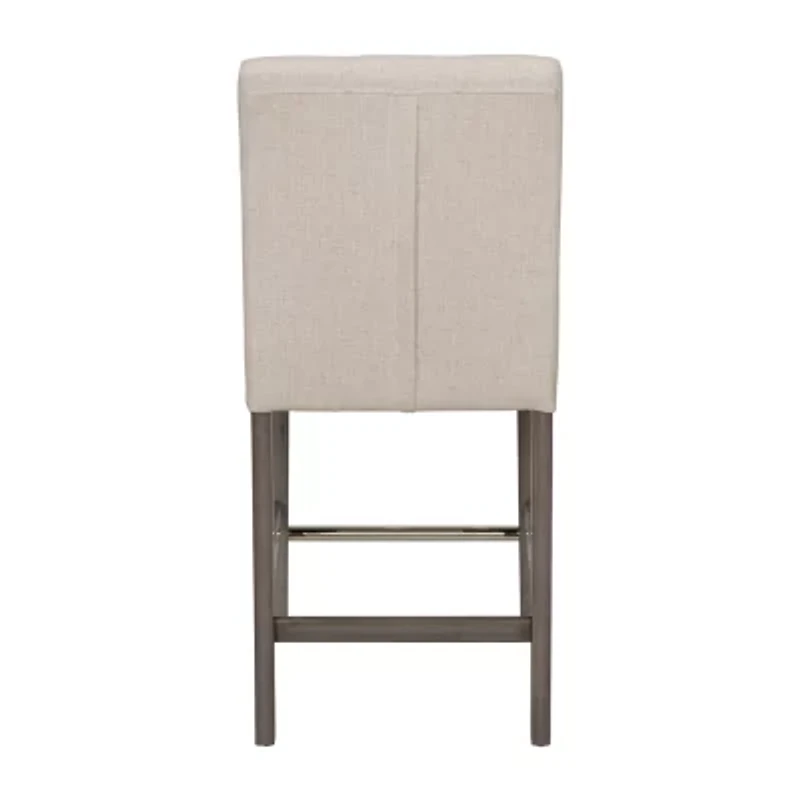 Corliving Leila Counter Height Upholstered Tufted Bar Stool