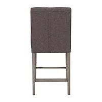 Corliving Leila Counter Height Upholstered Tufted Bar Stool
