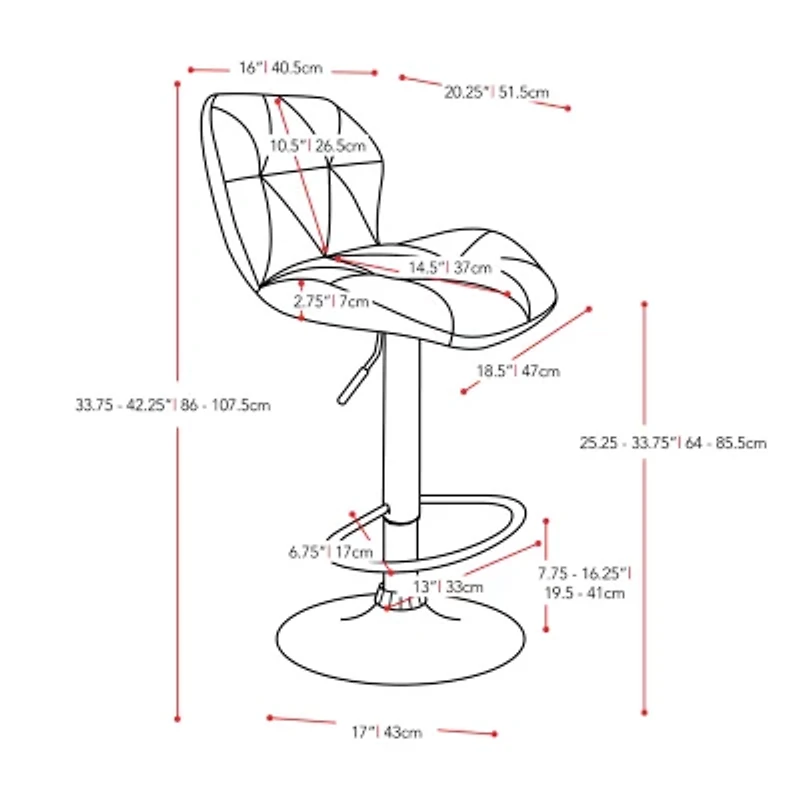 Corliving 2-pc. Swivel Bar Stool