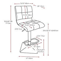 Bonded Leather Upholstered Bar Stool - Set of 2