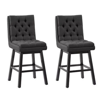 Corliving Boston Dining Collection 2-pc. Upholstered Tufted Bar Stool