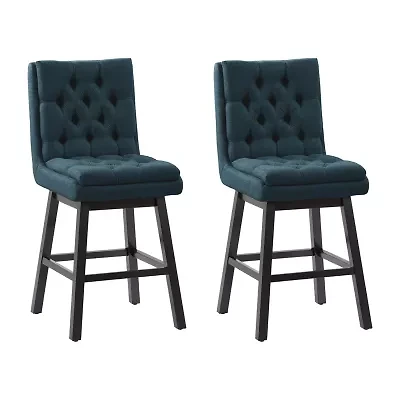 Corliving Boston Dining Collection 2-pc. Upholstered Tufted Bar Stool