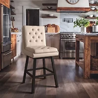 Corliving Boston Dining Collection 2-pc. Upholstered Tufted Bar Stool