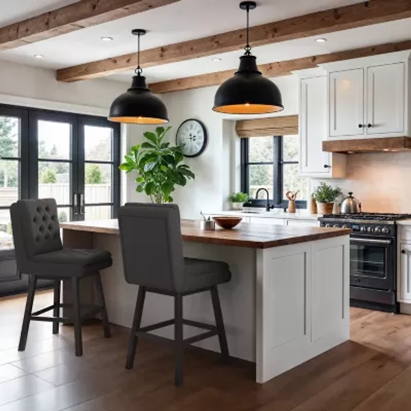 Corliving Boston Dining Collection 2-pc. Upholstered Tufted Bar Stool