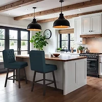 Corliving Boston Dining Collection 2-pc. Upholstered Tufted Bar Stool