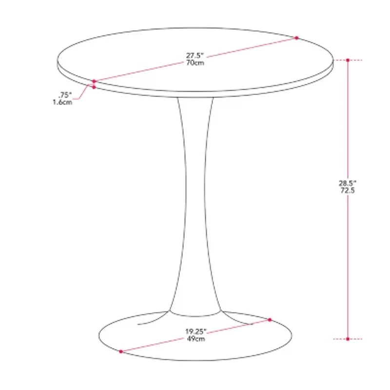 Corliving Ivo Round Wood-Top Dining Table