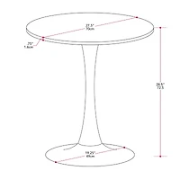 Corliving Ivo Round Wood-Top Dining Table