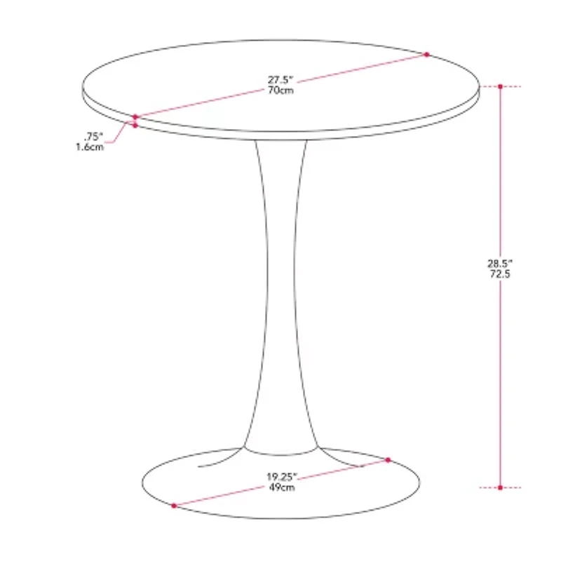 Corliving Ivo Round Wood-Top Dining Table