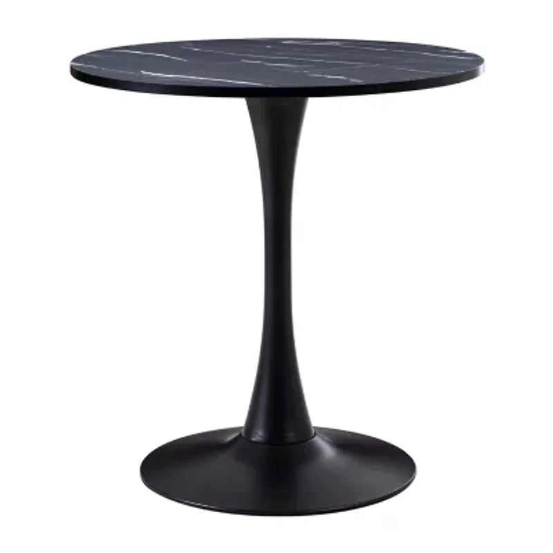 Corliving Ivo Round Wood-Top Dining Table