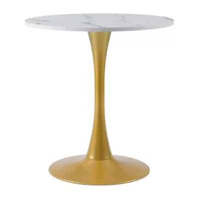 Corliving Ivo Round Wood-Top Dining Table