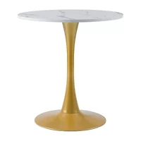 Corliving Ivo Round Wood-Top Dining Table