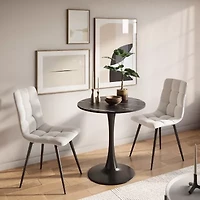 Corliving Ivo Round Wood-Top Dining Table