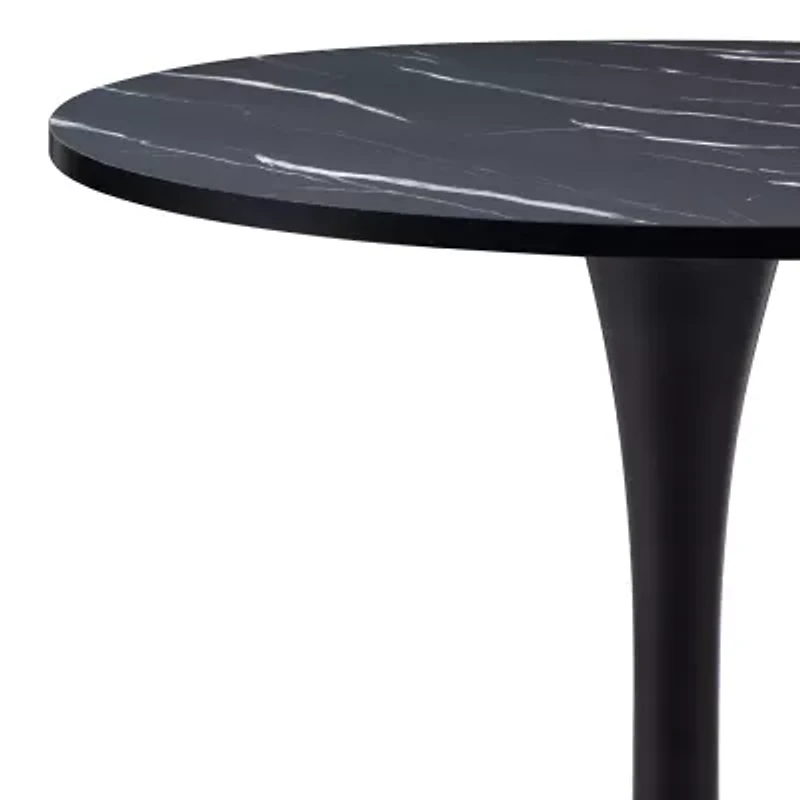 Corliving Ivo Round Wood-Top Dining Table
