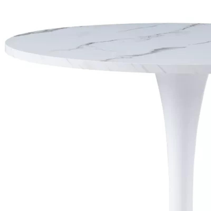 Corliving Ivo Round Wood-Top Dining Table